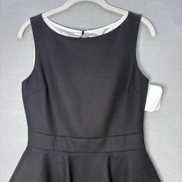Alice + Olivia Sleeveless Peplum Dress Small  Black Wool Lined Wedding Party NWT - Picture 2 of 15